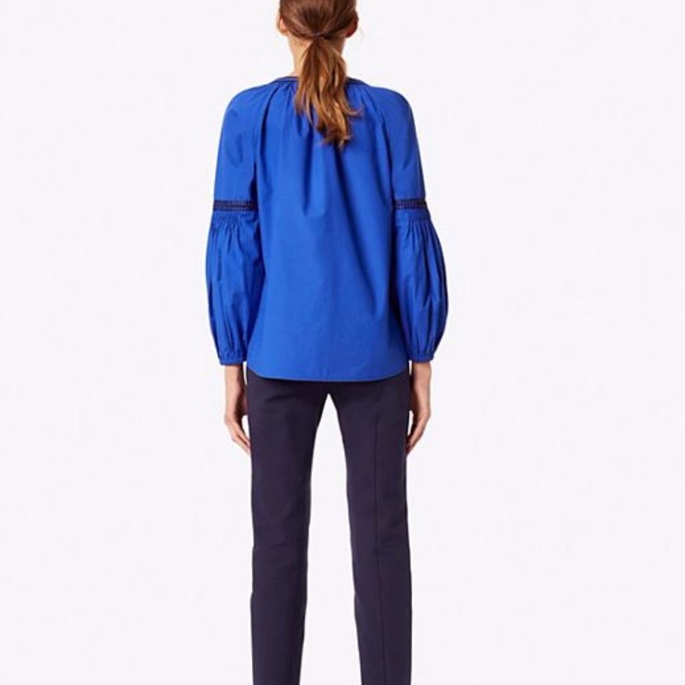 Tory Burch Aubrey Embroidered Poplin Tunic Top - Picture 4 of 8